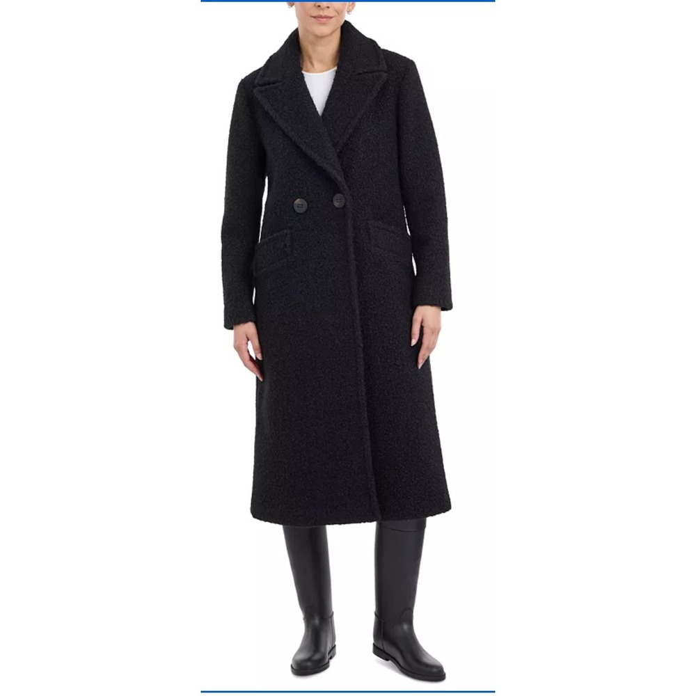 BCBGeneration Women's Double-Breasted Bouclé Walker Coat Black - Picture 3 of 3